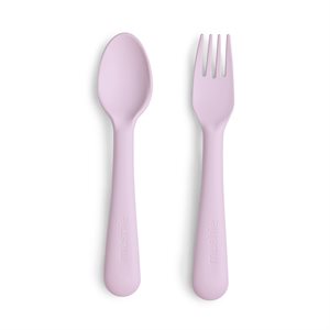 Mushie Fork & Spoon - Soft Lilac